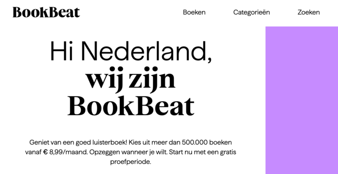 De nederlandse website van BookBeat